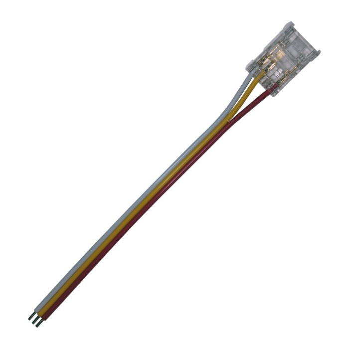 CONNECTOR FOR COB STRIP 10mm PCB WIDTH-3 WIRES ON THE END