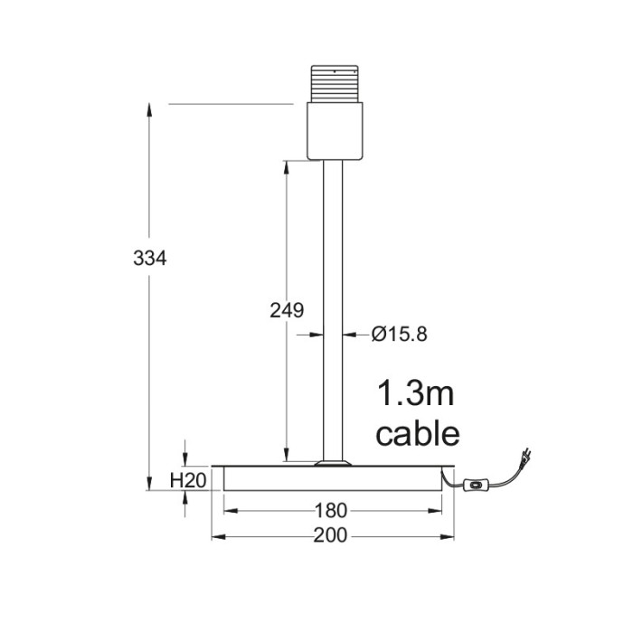 NETTO ΦΩΤΙΣΤΙΚΟ ΕΠΙΤΡΑΠΕΖΙΟ ΜΑΥΡΟ ΜΕΤΑΛΛΙΚΟ ΣΥΜΒΑΤΙΚΟ 1ΧΕ27 IP20 200Χ334mm