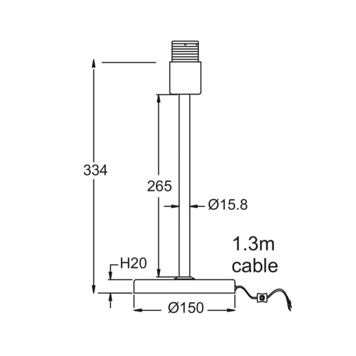 NETTO ΦΩΤΙΣΤΙΚΟ ΕΠΙΤΡΑΠΕΖΙΟ ΛΕΥΚΟ ΜΕΤΑΛΛΙΚΟ ΣΥΜΒΑΤΙΚΟ 1ΧΕ27 IP20 Φ150Χ334mm