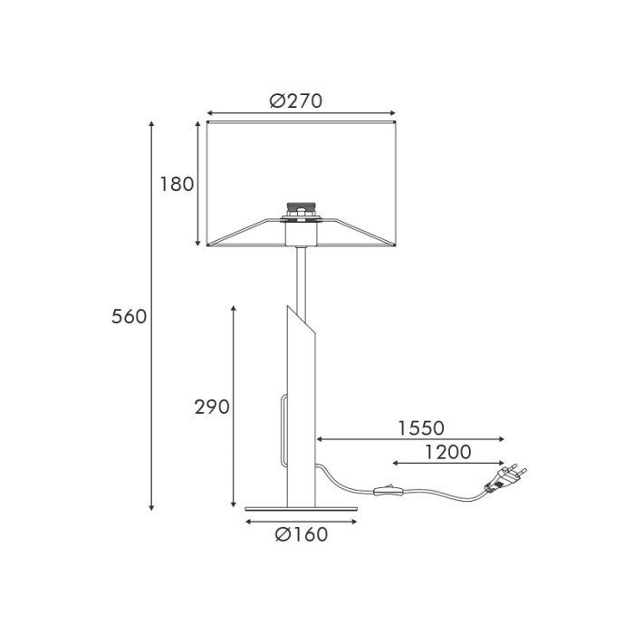 TABLE LAMP BLACK METAL NATURAL WOOD BEIGE FABRIC SHADE 1XΕ27 H56CM D27CM CLIFF
