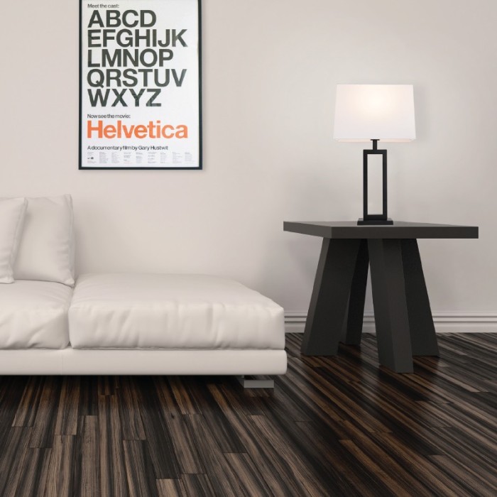 SQUARE TABLE LAMP BLACK METAL WHITE FABRIC SHADE  L36*W22*H63.5cm 1*E27 DENNIS
