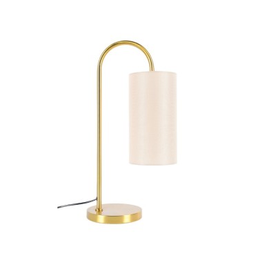 TABLE LAMP BRASS METAL BEIGE FABRIC SHADE 1ΧΕ27 L28*W18*H57cm ZORAN
