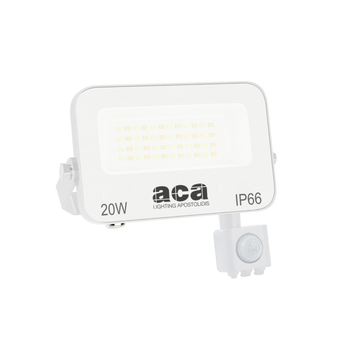 LED SMD WHITE FLOOD LUMINAIRE WITH SENSOR 20W 3CCT 2000LM 185-260V RA>80 IP66
