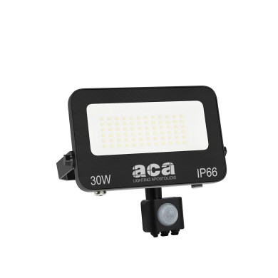 LED SMD BLACK FLOOD LUMINAIRE WITH SENSOR 30W 3CCT 3000LM 185-260V RA>80 IP66

