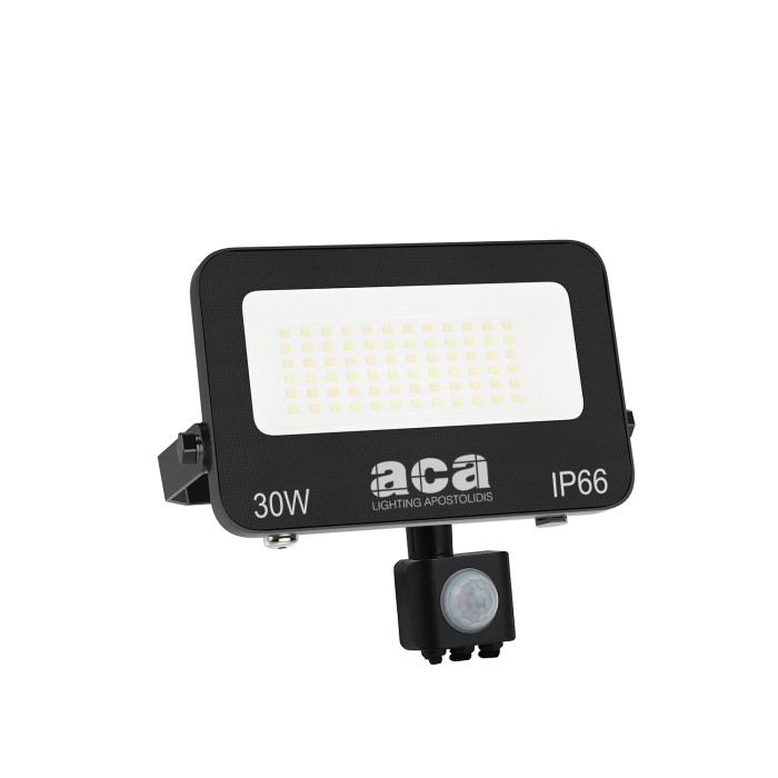 LED SMD BLACK FLOOD LUMINAIRE WITH SENSOR 30W 3CCT 3000LM 185-260V RA>80 IP66
