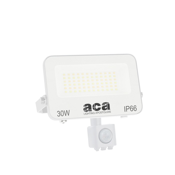 LED SMD WHITE FLOOD LUMINAIRE WITH SENSOR 30W 3CCT 3000LM 185-260V RA>80 IP66
