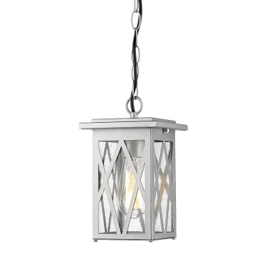 SAND BLACK PENDANT LUMINAIRE NISSA 1XE27 IP44 WITH GRID & BUBBLE GLASS 
