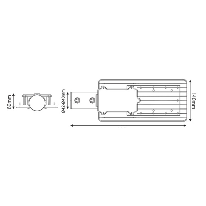 LED ΦΩΤΙΣΤΙΚΟ ΟΔΙΚΟΥ ΓΚΡΙ 230V AC 30W 3000LM 4000K 120X50˚ CLASS I IP66