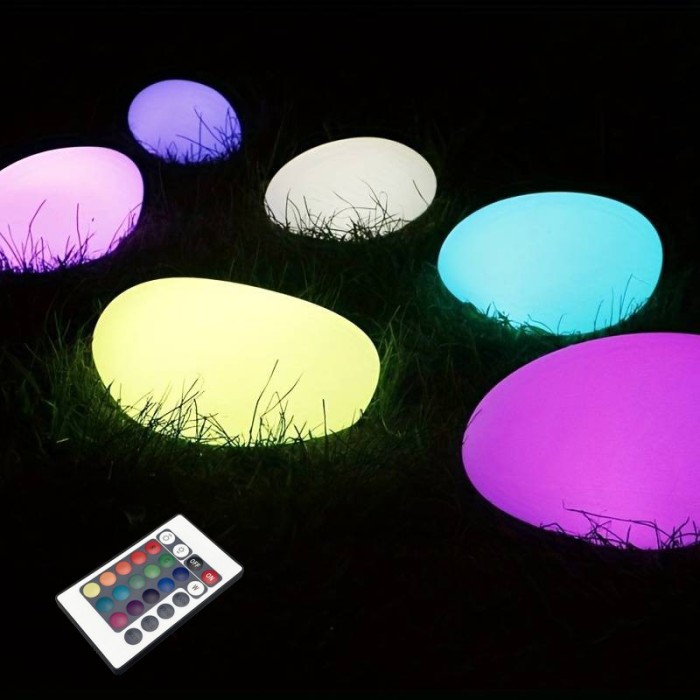 SOLAR/RECHARGEABLE RGBW LED STONE 33*24*14cm IP54 LiFePO4 1800mAh