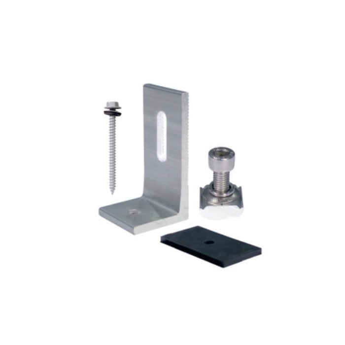 INSTALLATION BASE OF PV PANEL ON INDUSTRIAL ROOFTOP TYPE L SET WITH SCREWS