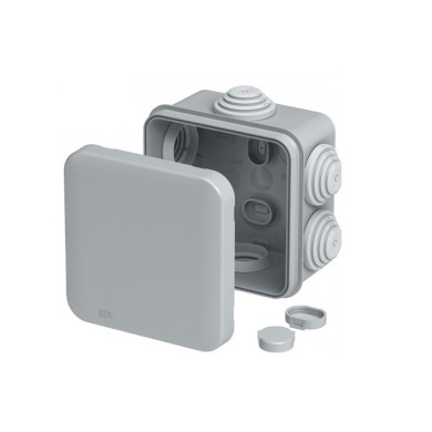 WATERPROOF JUNCTION BOX SQUARE 100x100x50mm 6 GLANDS IP55