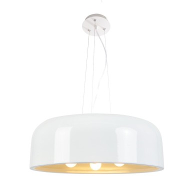 PENDANT LUMINAIRE 3XE27 METAL WHITE D48CM SALON