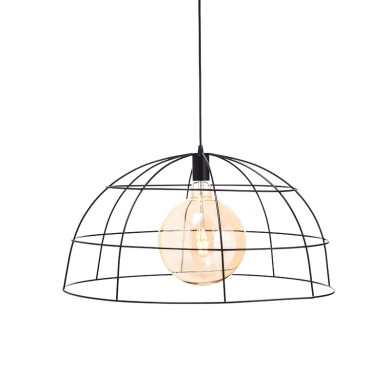 NETTO PENDANT 1XE27 METALIC GRID BLACK Φ40ΧΗ120CM PROMETHEUS