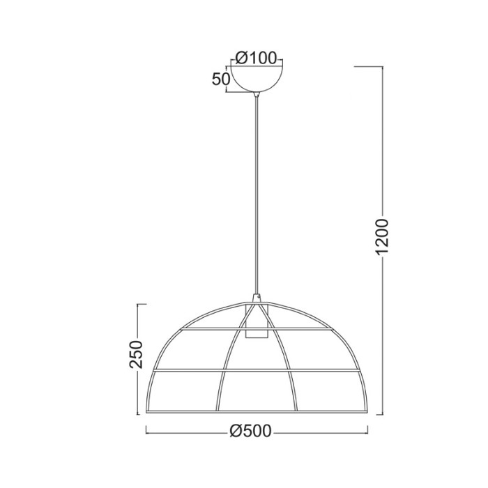 NETTO ΦΩΤΙΣΤΙΚΟ ΚΡΕΜΑΣΤΟ ΜΑΥΡΟ ΜΑΤ ΜΕΤΑΛΛΙΚΟ ΣΥΜΒΑΤΙΚΟ 1ΧΕ27 IP20 Φ500Χ1200mm