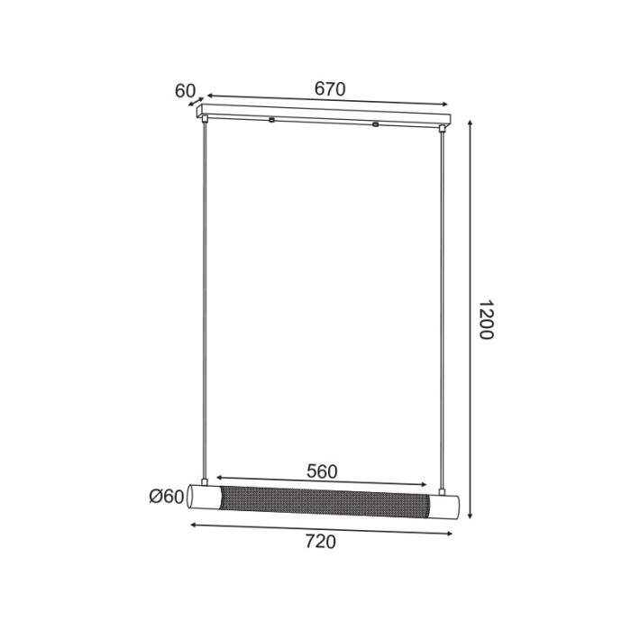 NETTO ΦΩΤΙΣΤΙΚΟ ΚΡΕΜΑΣΤΟ ΑmmΩΔΕΣ ΜΑΥΡΟ ΜΕΤΑΛΛΙΚΗ ΣΥΜΒΑΤΙΚΗ 2ΧΕ27 IP20 720Χ1200mm