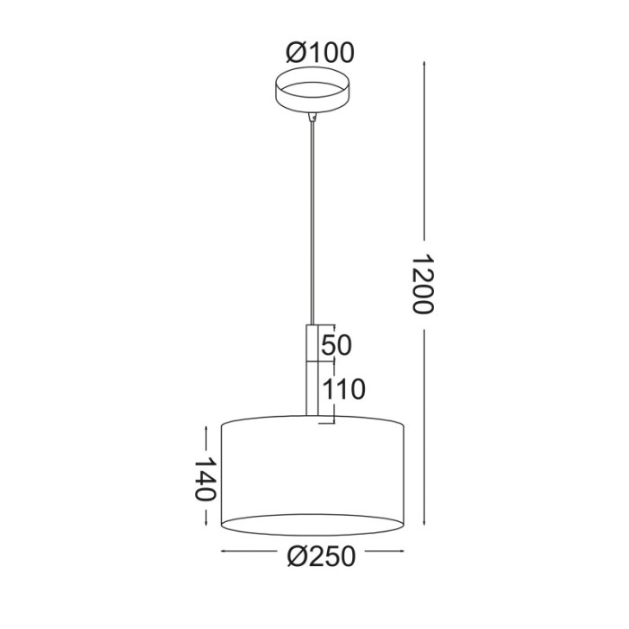 NETTO PENDANT 1ΧΕ27 METAL WHITE/ ABAZOUR+WOOD COLOR Φ25ΧΗ120CM YASMINE