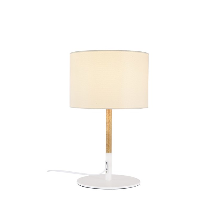 TABLE 1ΧΕ27 METAL ABAZOUR+WOOD COLOR Φ25ΧΗ40CM YASMINE