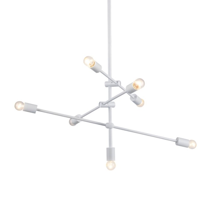 NETTO PENDANT 7XE27 METAL WHITE Φ80ΧΗ130CM LUTHER