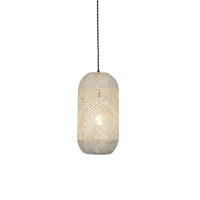 PENDANT LUMINAIRE 1XE27 RATTAN + WOOD D20XH120CM COCONUT