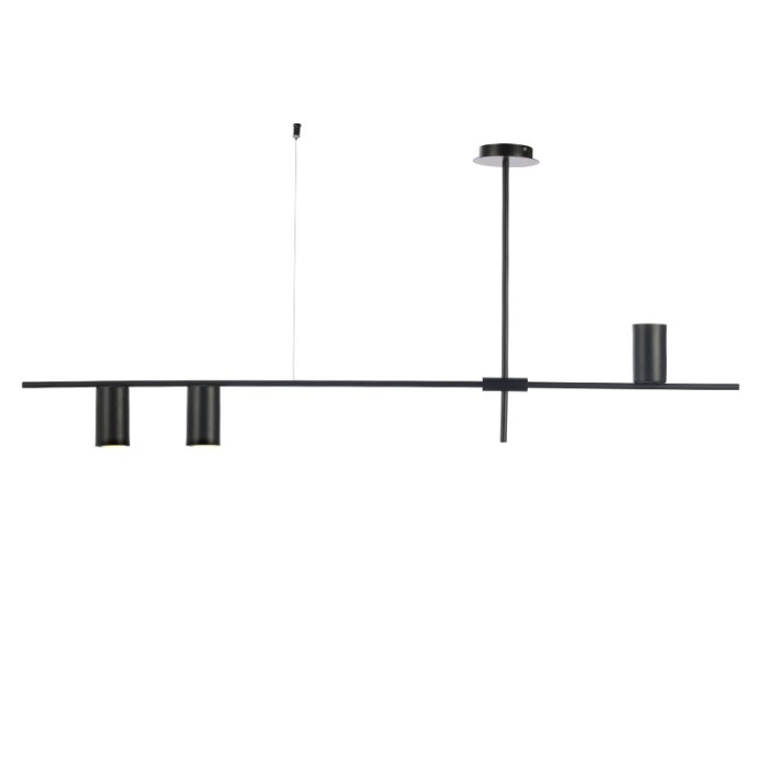 CEILING LUMINAIRE 3ΧGU10 BLACK METAL 130Χ12ΧΗ53CM ARISTO