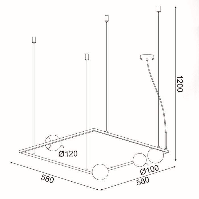 NETTO ΦΩΤΙΣΤΙΚΟ ΚΡΕΜΑΣΤΟ ΜΑΥΡΟ ΜΕΤΑΛΛΙΚΟ ΣΥΜΒΑΤΙΚΟ 4ΧG9 IP20 580Χ1200mm