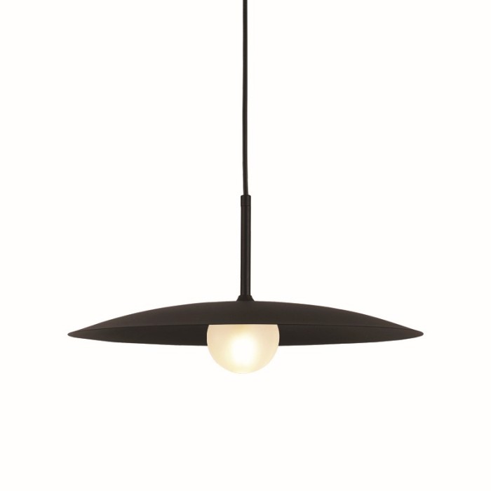 PENDANT L/F 1xG9 AFINAR BLACK METAL + FROSTED GLASS  Φ40Χ120CM