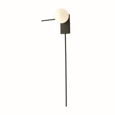 WALL LUMINAIRE 1xG9 CYCLOPS BLACK METAL+ WHITE GLASS 30Χ17Χ85CM