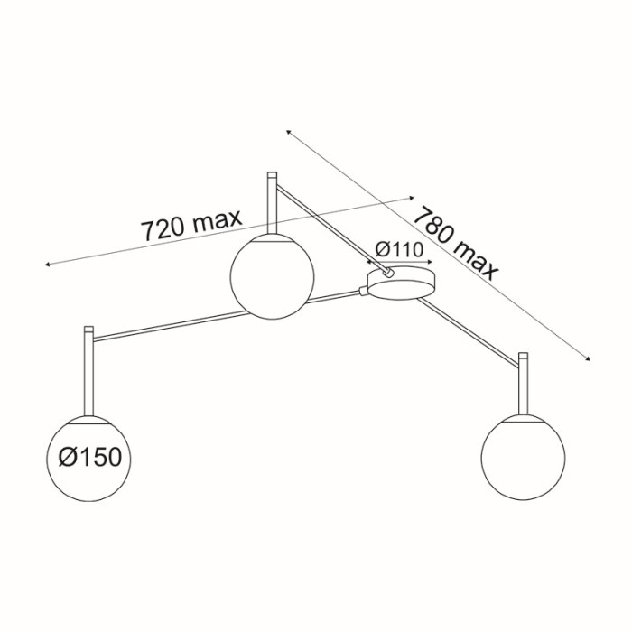 TIRAMOLLA-ΦΩΤΙΣΤΙΚΟ ΟΡΟΦΗΣ ΛΕΥΚΟ ΜΕΤΑΛΛΙΚΟ ΣΥΜΒΑΤΙΚΟ  3XE14 IP20 78Χ72Χ32CM