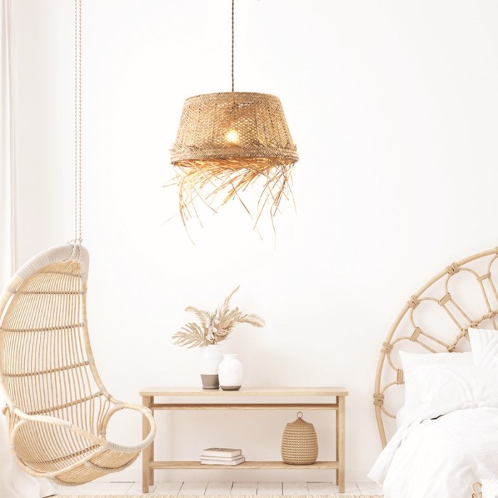 PENDANT L/F 1xE27 ANDROS GRASS RATTAN Φ40Χ120CM