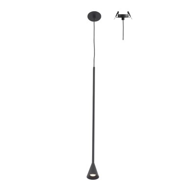 PENDANT LAMP SAND BLACK STEEL+ALUMINUM LED SMD 5W 3000K 440LM IP20
