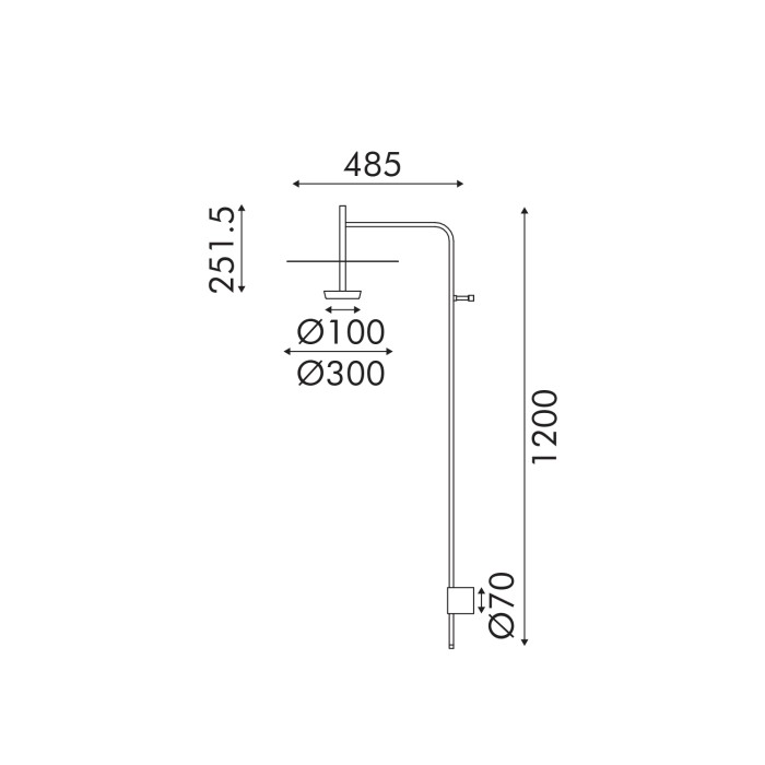 WALL LAMP SAND BLACK STEEL+ALUMINUM LED SMD 9W 3000K 310LM IP20
