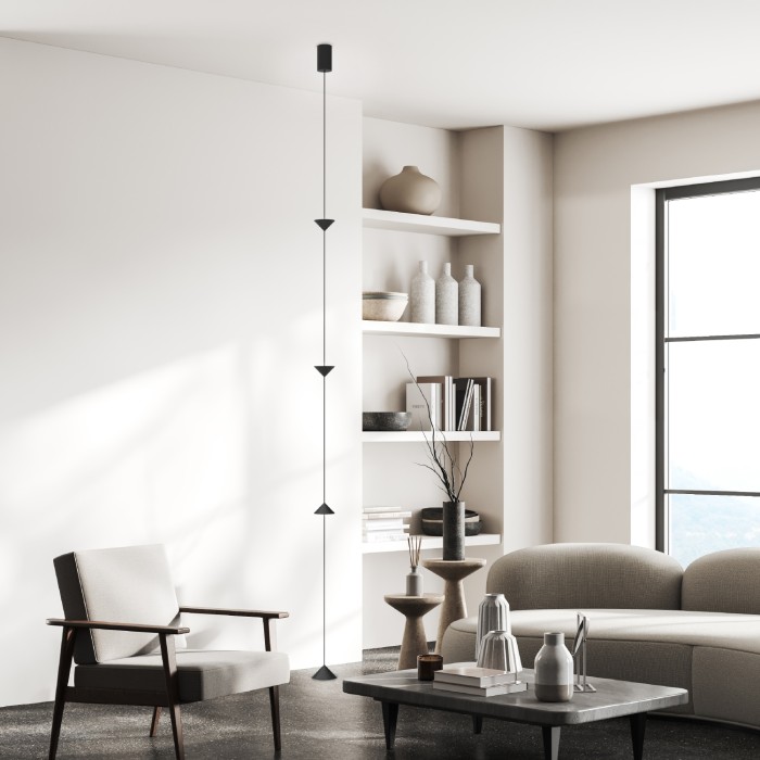 PENDANT LAMP SAND BLACK ALUMINUM LED SMD 12W 3000K 370LM IP20
