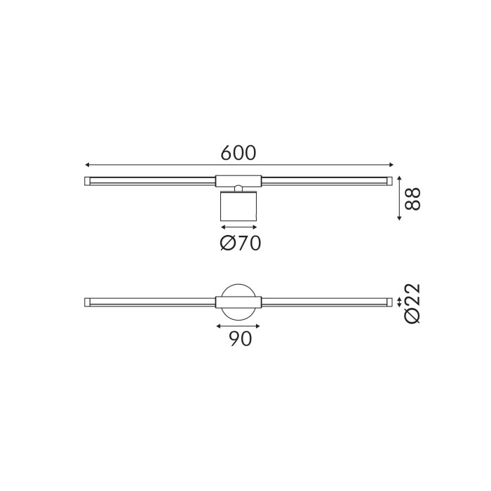 WALL LAMP SAND BLACK ALUMINUM+ METAL+ SILICON LED SMD 10W 3000K 410LM IP20

