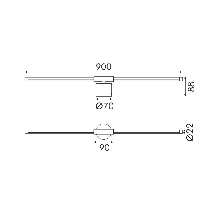 WALL LAMP SAND BLACKALUMINUM+ METAL+ SILICON LED SMD 15W 3000K 531LM  IP20
