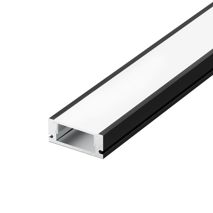 MINI ALUMINIUM PROFILE  BLACK CEILING/WALL  WITH OPAL DIFFUSER 2m/pc

