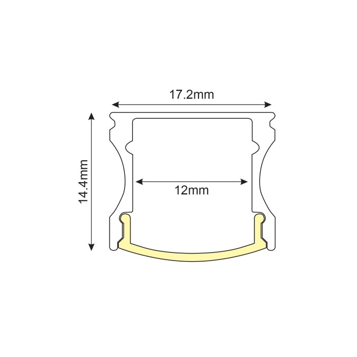 SCAR ALUMINUM PROFILE P113 BLACK WITH OPAL PC DIFFUSER 2m/pc
