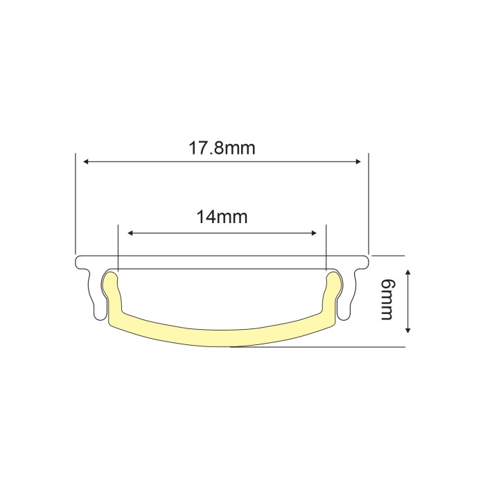 WHIP FLEXIBLE PROFILE CEILING / WALL / PENDANT WHITE WITH OPAL DIFFUSER 2m/pc
