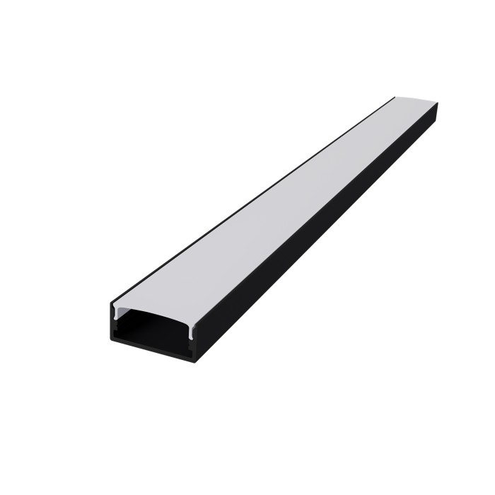NORM ALUMINUM PROFILE BLACK WITH OPAL COVER 2m/pc

