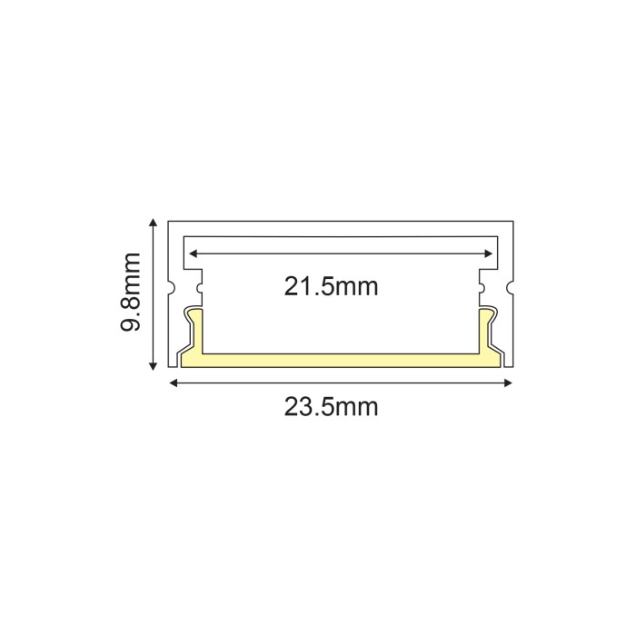 NORM ALUMINUM PROFILE WHITE WITH OPAL COVER 2m/pc
