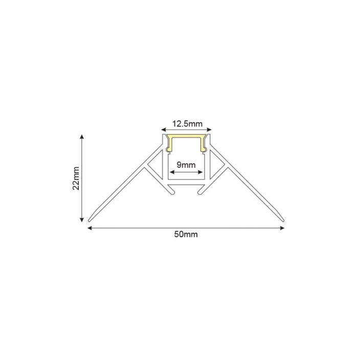 ISLA ALUMINUM PROFILE P122 WITH OPAL PC DIFFUSER 2m/pc