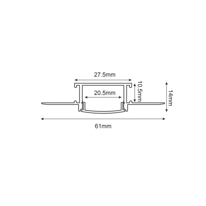 FLEXIBLE TRIMLESS ALUMINUM PROFILE P125FL WITH SILICON OPAL DIFFUSER 2m/pc