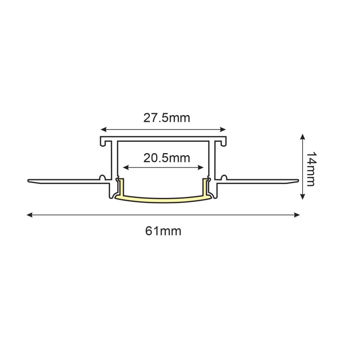 LOND ΠΡΟΦΙΛ ΑΛΟΥΜΙΝΙΟΥ ΤRIMLESS  ΜΕ ΟΠΑΛ ΚΑΛΛΥΜΑ