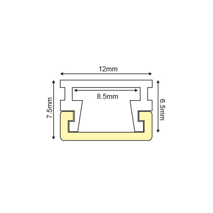 BRAEL ALUMINUM PROFILE P127U WITH OPAL PC DIFFUSER 2m/pc
