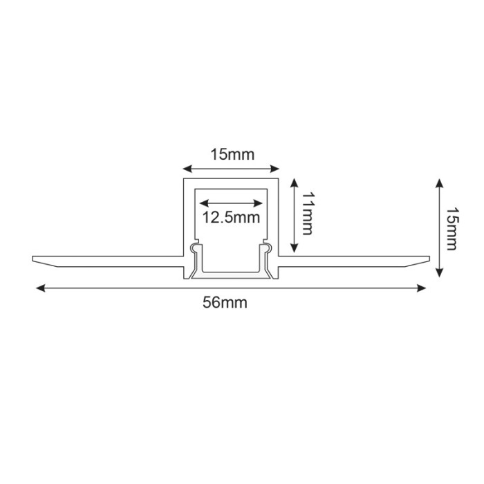 FLEXIBLE TRIMLESS ALUMINUM PROFILE P135FL WITH SILICON OPAL DIFFUSER 2m/pc