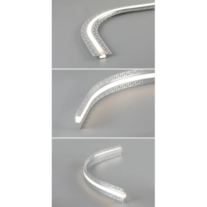 FLEXIBLE TRIMLESS ALUMINUM PROFILE P135FL WITH SILICON OPAL DIFFUSER 2m/pc