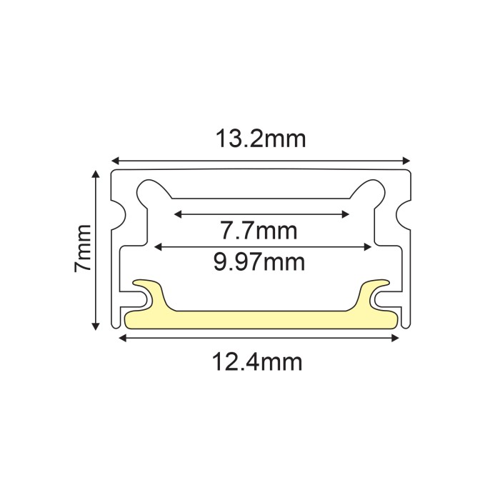 MICRO  ALUMINIUM PROFILE CEILING/WALL WITH OPAL DIFFUSER  3m/pc
