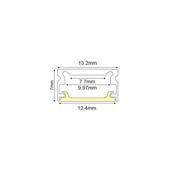 MICRO ALUMINUM PROFILE WITH OPAL COVER 2m/pc