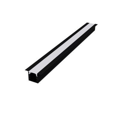LESTE RECESSED ALUMINUM PROFILE P160U BLACK WITH OPAL PC DIFFUSER 2m/pc
