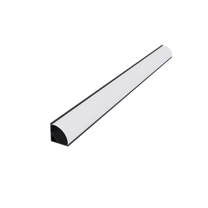 CORN ALUMINIUM PROFILE CEILING/WALL BLACK WITH OPAL DIFFUSER  2m/pc
