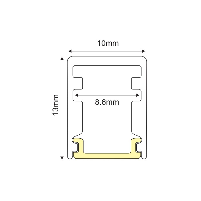 TIN CEILING/WALL ALUMINUM PROFILE WITH OPAL COVER 2m/pc
